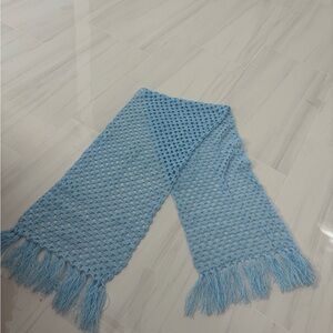 Chic Sky Blue Knit Scarf